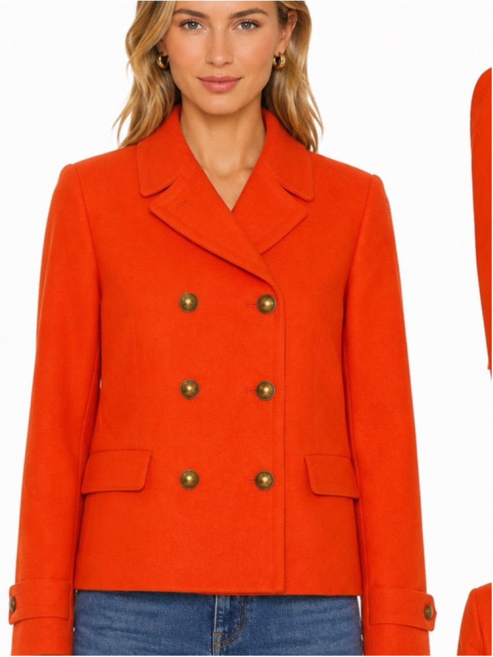 Banana Republic Orange Double-Breasted Jacket | Size M petite